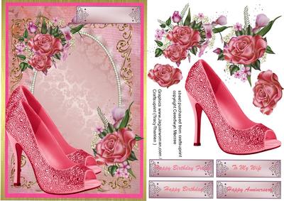 Beautiful Cerise Shoes and Roses
