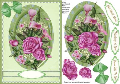 Beautiful Spring Flowers on a Green Plaque