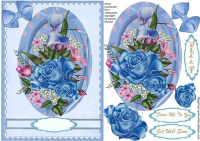 Lovely Blue Roses and Lillies