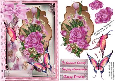 Flutterbys and Pink Roses