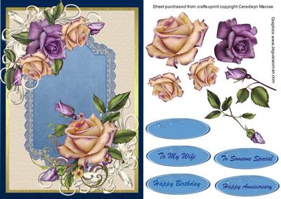 Beautiful Steel Blue and Cream Roses