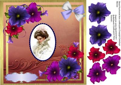 Beautiful Petunias and Victorian Lady