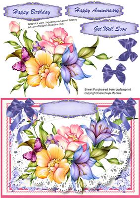 Lovely Floral Spray on a Lace Mat