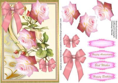 Lovely Roses on a Gold Frame