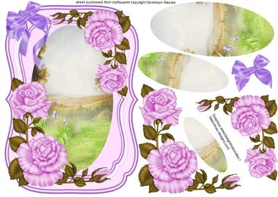 Lovely Lilac Roses on a Lilac Plaque