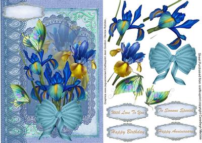 Lovely Blue and Yellow Irises of Joy
