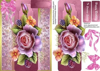 Beautiful English Rose on a Lace Panel
