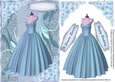 Lovely Blue Dress with Hydrangers