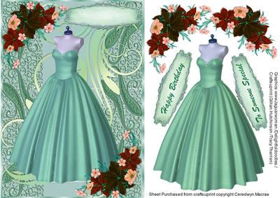 Beautiful Mint Green Dress and Apricot Flowers