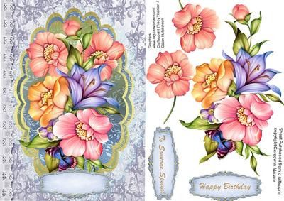 Beautiful Spray of English Roses on a Lace Mat