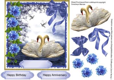 Lovely Swans on a Moonlite Lake