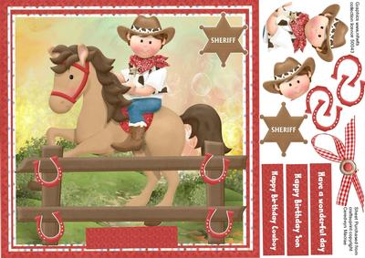 Little Tumble Weed Coyboy on His Horse