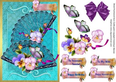 Beautiful Aqua Marine Fans and Pansys