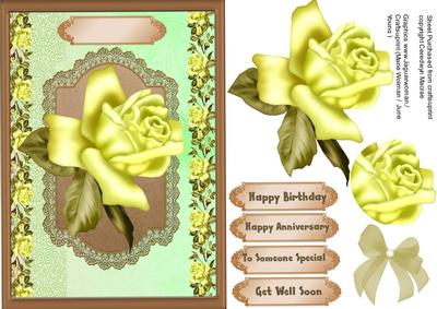 Lovely Yellow Rose on a Copper Plaque