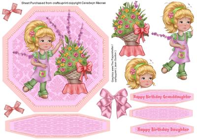 The Little Gardener Girl ( Easel Card )