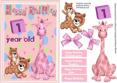 Happy Birthday 1 Year Old Girl