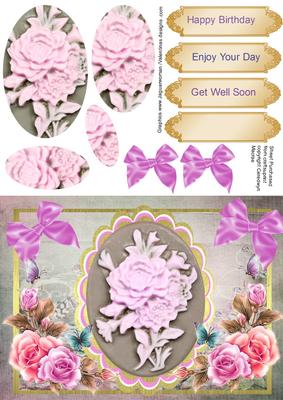 Lovely Pink Cameo Om a Gold Plaque