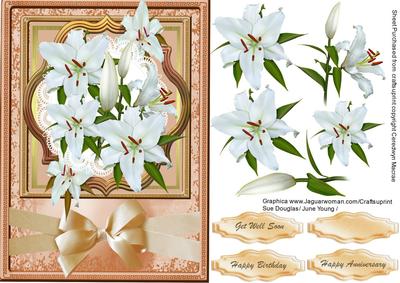 Lovely White Lillys on a Gold Frame