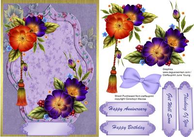 Beautiful Lilac Tag and Briar Roses