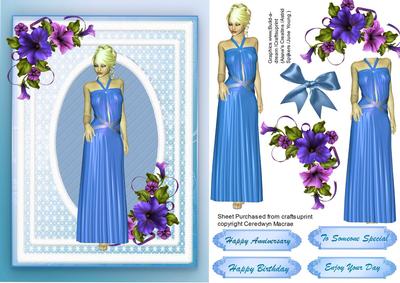 Lovely Lady in a Blue Evening Gown