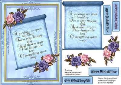 Beautiful Birthday Scroll(blue)