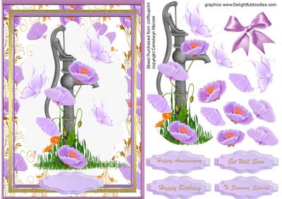 Lovely Lilac Poppys at the Water Pump