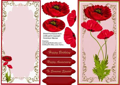 Lovely D.l.red Poppys and Incert