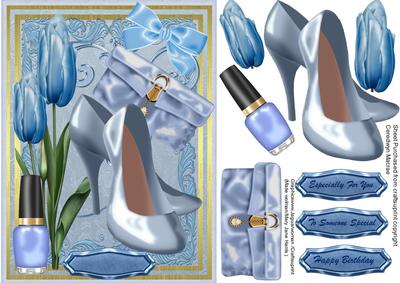 Lovely Blue Shoes and Tulips