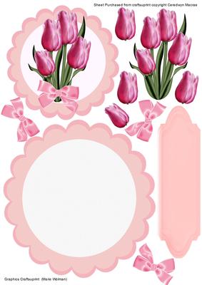 Lovely Easel Rocker or Topper with Tulips