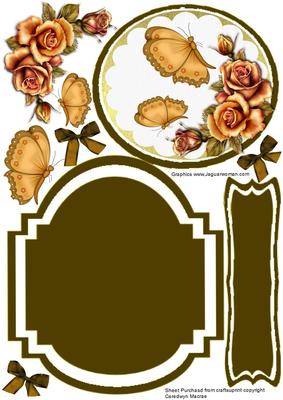 Lovely Easel, Rocker or Topper with Gold Roses