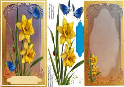 Lovely D.l.of Daffodils and Blue Butterflys