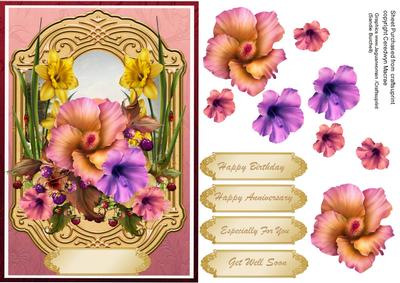 Beautiful Hibiscus and Daffodils