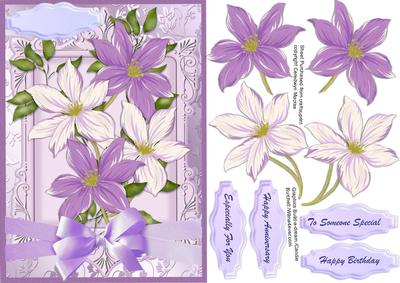 Beautiful Clematis in Lilac and Cram