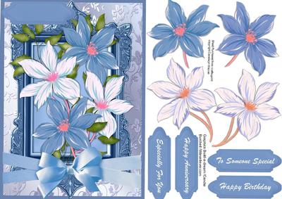 Beautiful Clematis in Blue and Cream