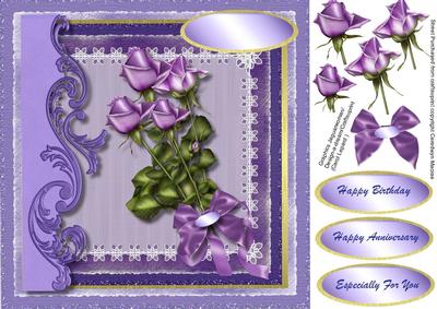 Beautiful Lavender Roses and Lace Doilly