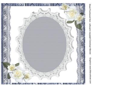 Beautiful Victorian Lace and White Roses ( Incert )