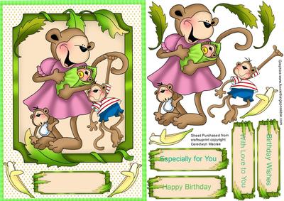 The Monkey Family Hanging Around