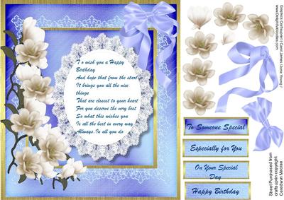 Beautiful White Magnolia's and Birthday Verse