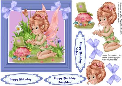 The Little Fairy Typing Her Letter