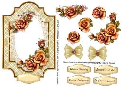 Beautiful Fall Roses on a Lace Mat