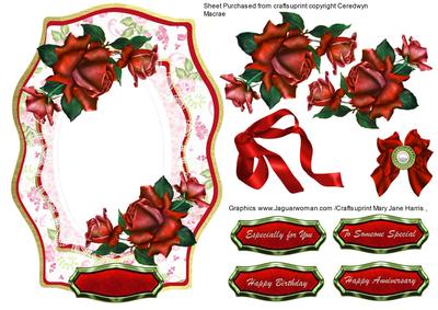 Beautiful Red Roses on a Lace Mat