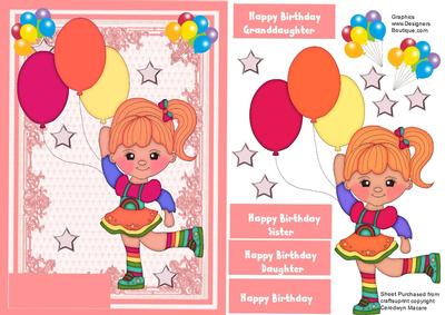 Rainbow Girl with Her Balloons