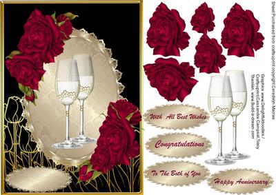 Beautiful Anniversary Roses and Glasses