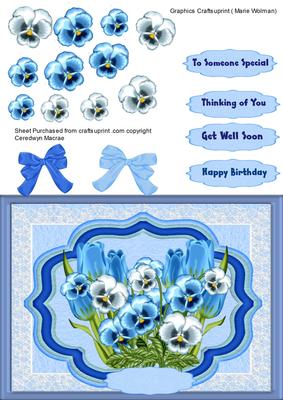 Beautiful Blue Pansys and Tulips