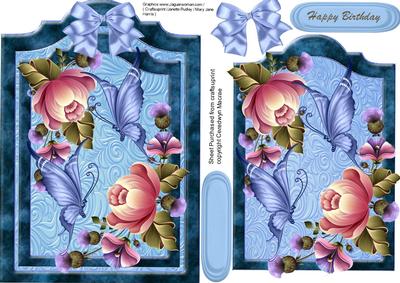 Lovely Pink Flowers on a Double Frame