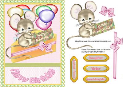 Little Mouse Saing Happy Birthday