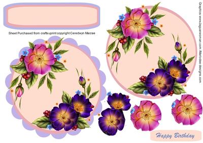 Rocker or Easel with Lovely Flowers