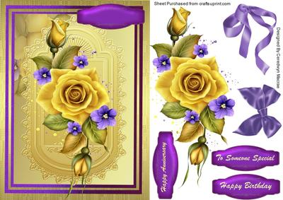 Lovely Golden Plaque and Yellow Roses