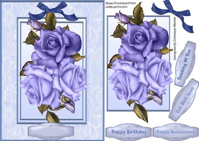 Beautiful Blue Roses on a Double Fame