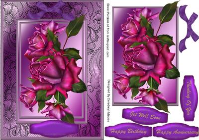 Beautiful Midnight Roses on a Double Frame